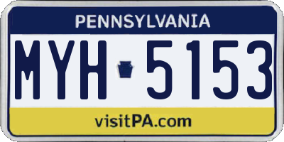 PA license plate MYH5153