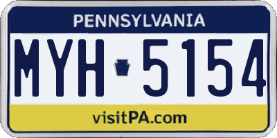PA license plate MYH5154