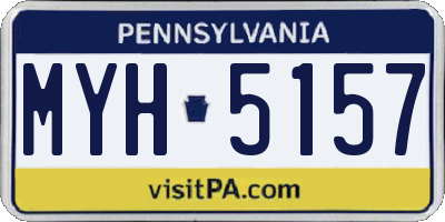 PA license plate MYH5157