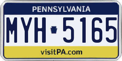 PA license plate MYH5165