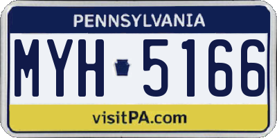 PA license plate MYH5166