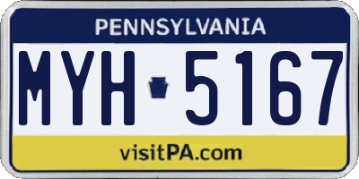 PA license plate MYH5167