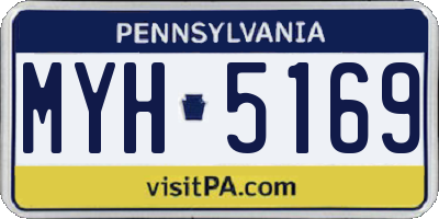 PA license plate MYH5169