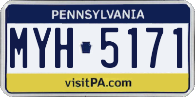 PA license plate MYH5171