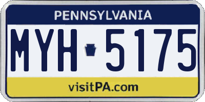 PA license plate MYH5175