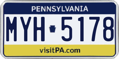 PA license plate MYH5178