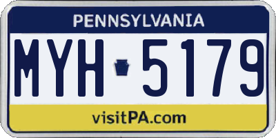 PA license plate MYH5179
