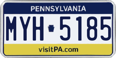 PA license plate MYH5185