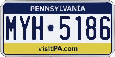 PA license plate MYH5186