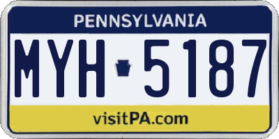 PA license plate MYH5187