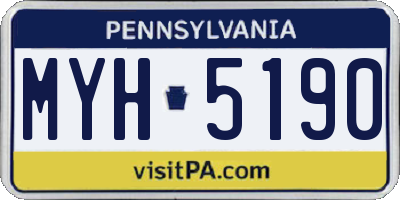PA license plate MYH5190