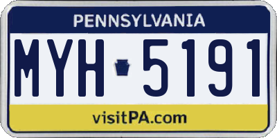 PA license plate MYH5191