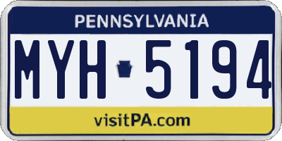 PA license plate MYH5194