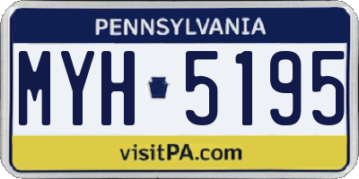 PA license plate MYH5195