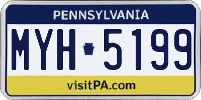 PA license plate MYH5199