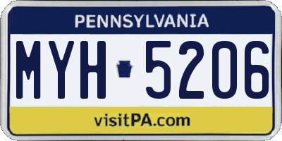 PA license plate MYH5206