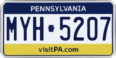 PA license plate MYH5207