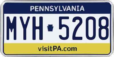 PA license plate MYH5208