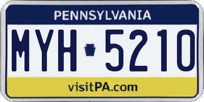 PA license plate MYH5210