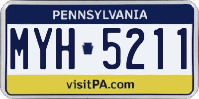PA license plate MYH5211