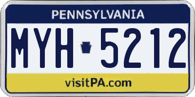 PA license plate MYH5212