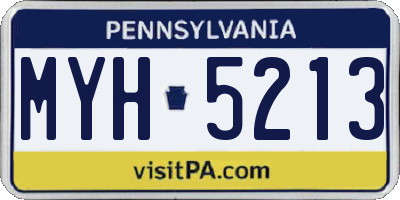 PA license plate MYH5213