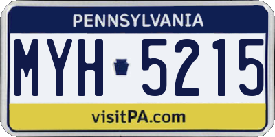 PA license plate MYH5215