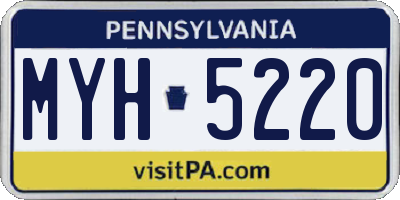 PA license plate MYH5220