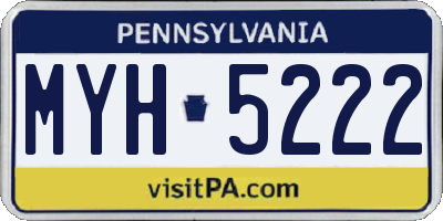 PA license plate MYH5222