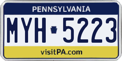 PA license plate MYH5223