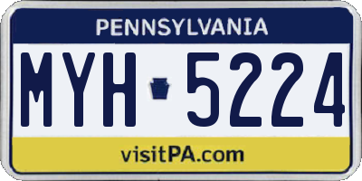 PA license plate MYH5224