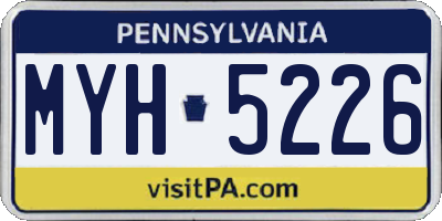 PA license plate MYH5226