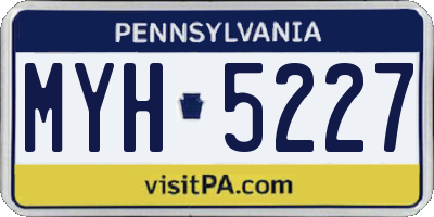PA license plate MYH5227