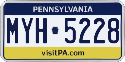 PA license plate MYH5228