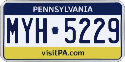 PA license plate MYH5229