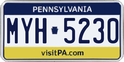 PA license plate MYH5230