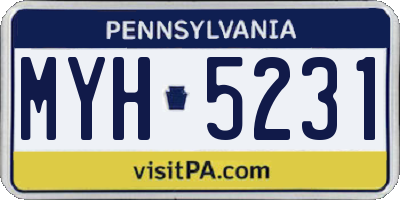 PA license plate MYH5231