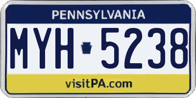 PA license plate MYH5238