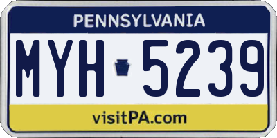 PA license plate MYH5239