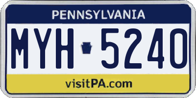 PA license plate MYH5240