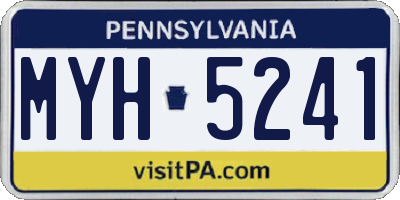 PA license plate MYH5241