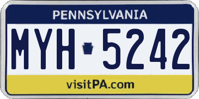 PA license plate MYH5242