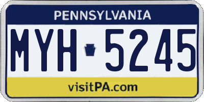PA license plate MYH5245