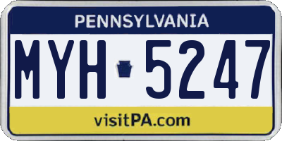 PA license plate MYH5247