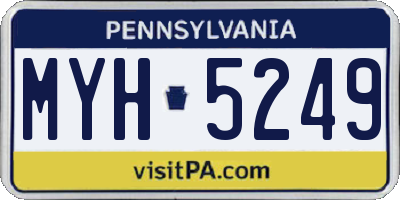 PA license plate MYH5249