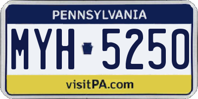 PA license plate MYH5250
