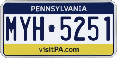 PA license plate MYH5251