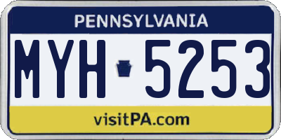 PA license plate MYH5253