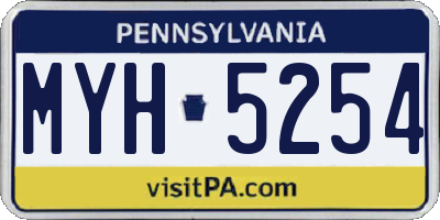 PA license plate MYH5254