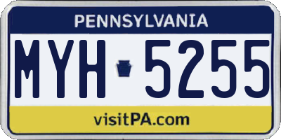 PA license plate MYH5255